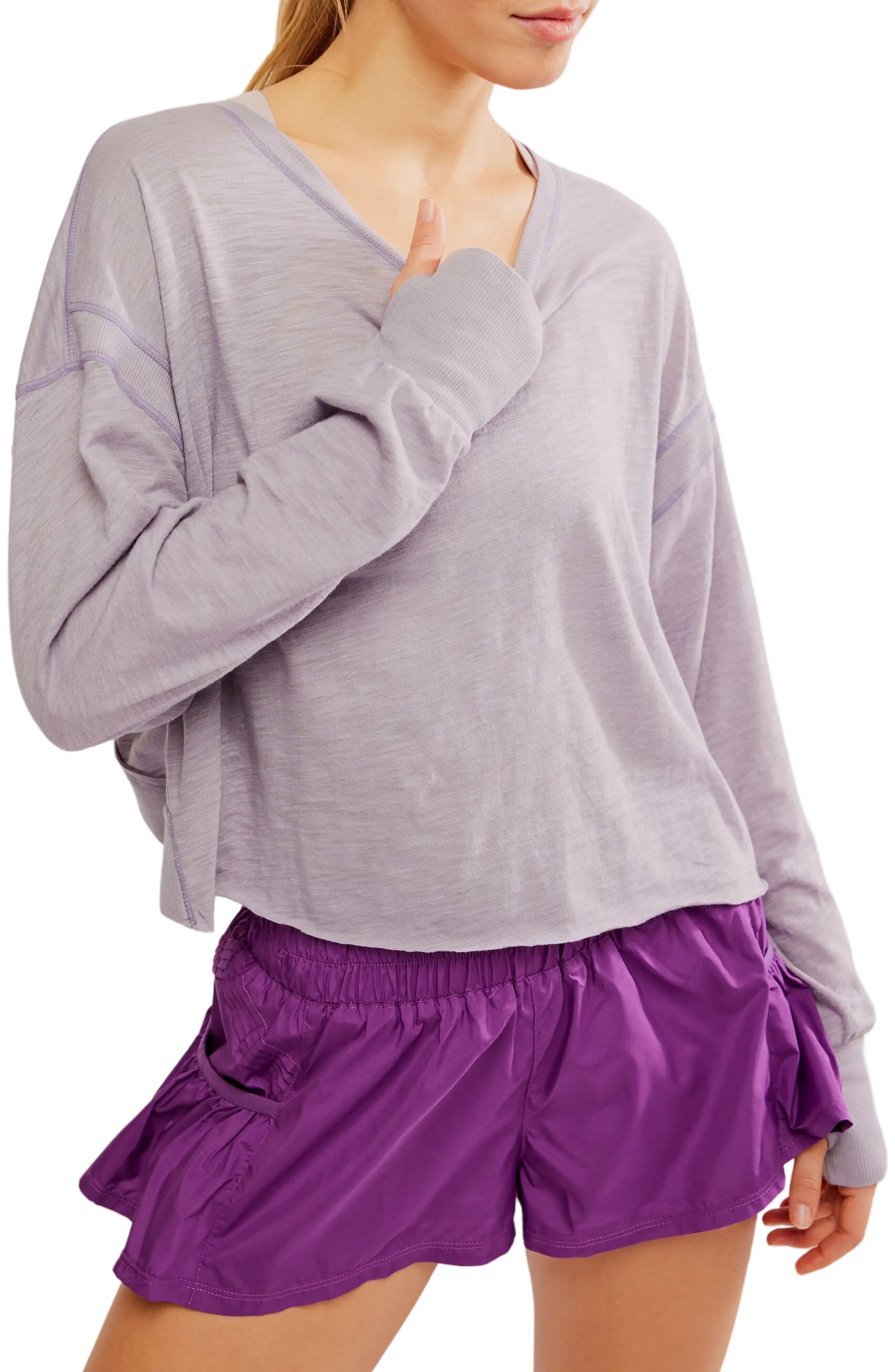 Free People FP Movement My Time Layer Open Back Crop Top in Electric Shock at Nordstrom Rack, Size X-Large | Nordstrom Rack