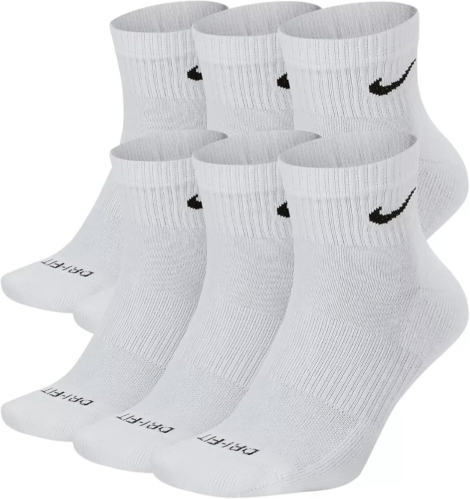 Nike Everyday Plus Dri-FIT Cushioned Ankle Athletic Training Casual Socks - 6 Pack | Amazon (US)