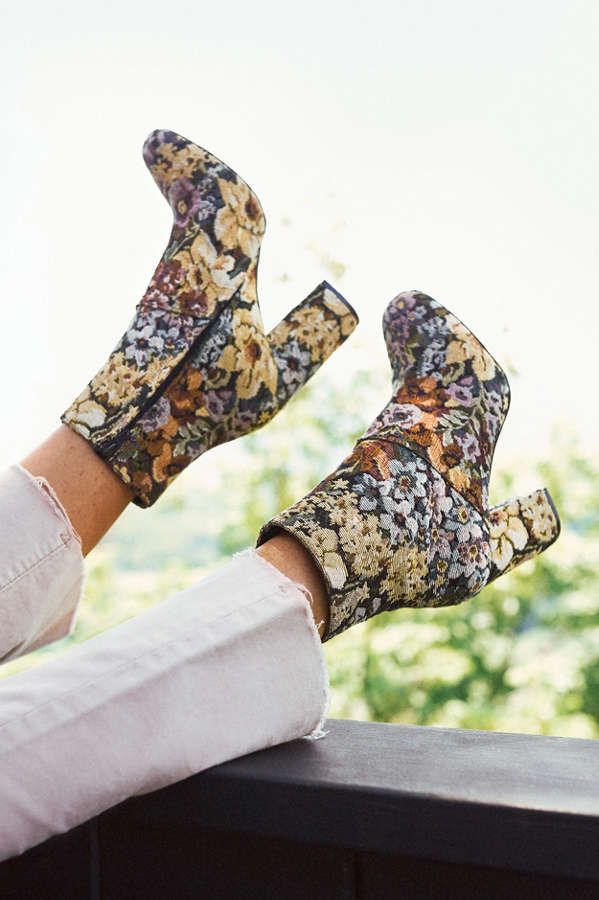 Emma Floral Jacquard Ankle Boot | Urban Outfitters US