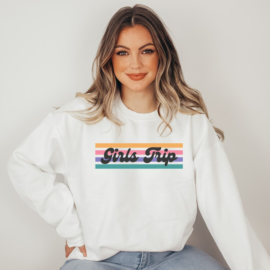 Girls Trip Groovy Sweatshirt Girls Weekend Trip Matching - Etsy | Etsy (US)