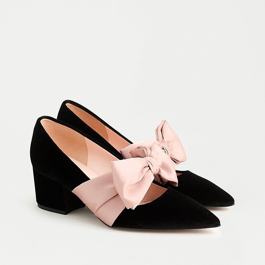 Laney pumps with bow in velvet | J.Crew US