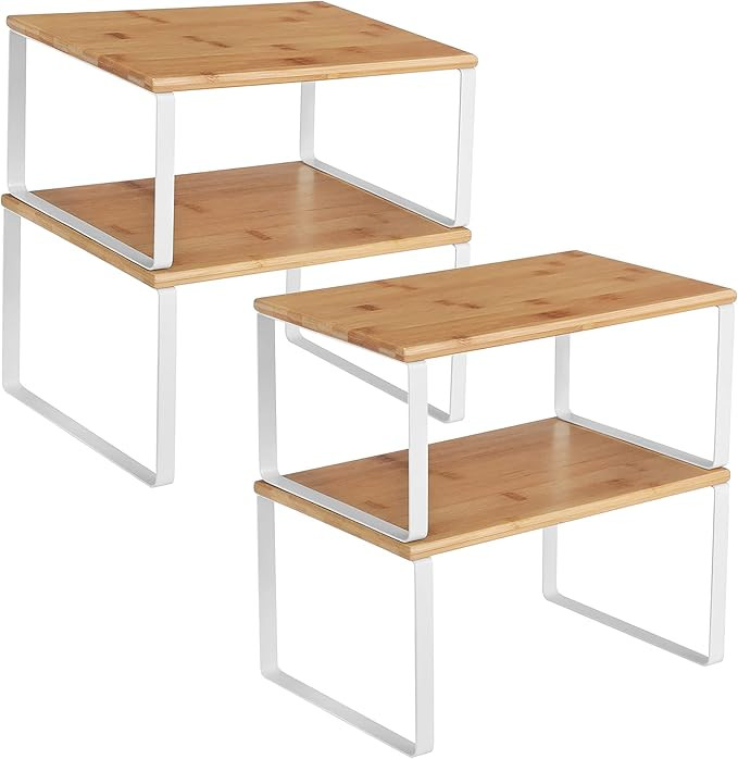 SONGMICS Cabinet Organizer Shelf, Set of 4 Kitchen Counter Shelves, Kitchen Storage, Spice Rack, ... | Amazon (US)