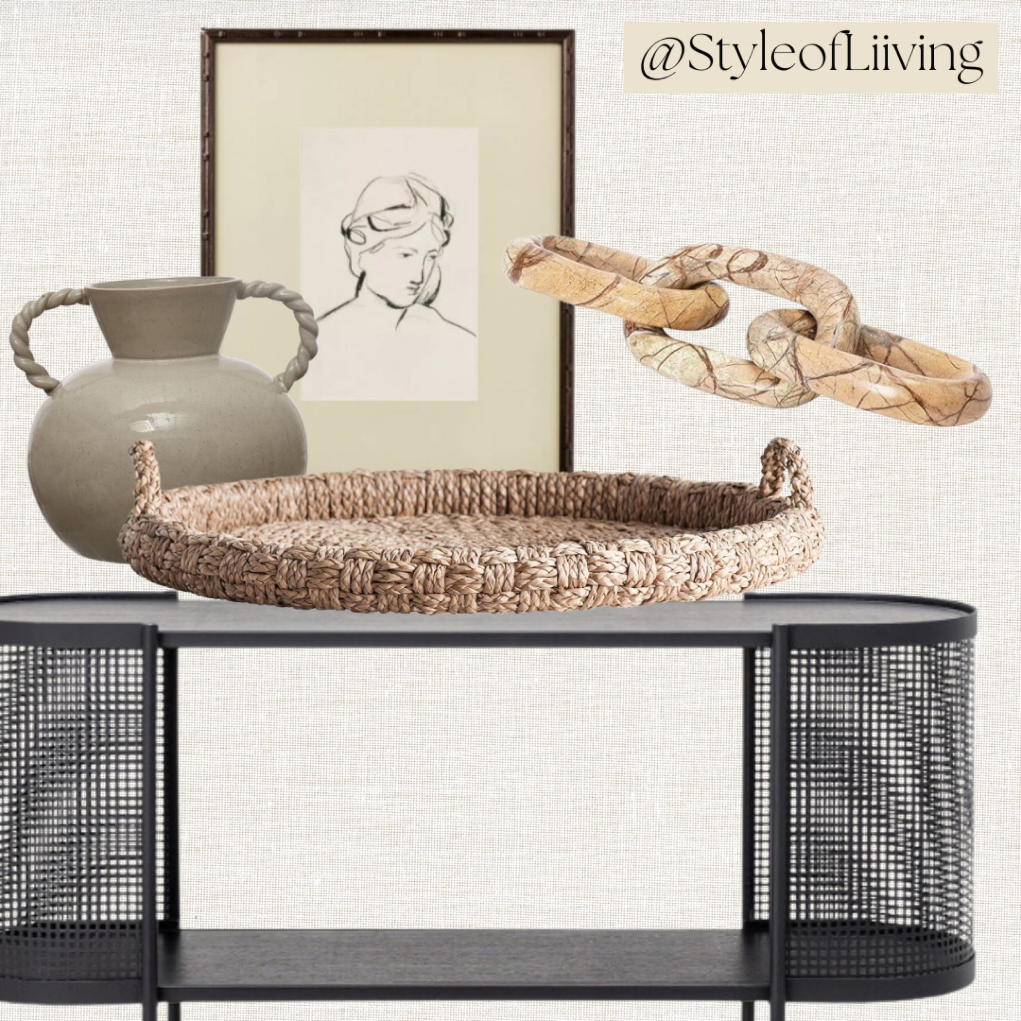Home decor and furniture from Amazon and Target. Console table, framed wall art, marble chain, stoneware vase, woven tray.

#LTKSeasonal #LTKStyleTip #LTKHome