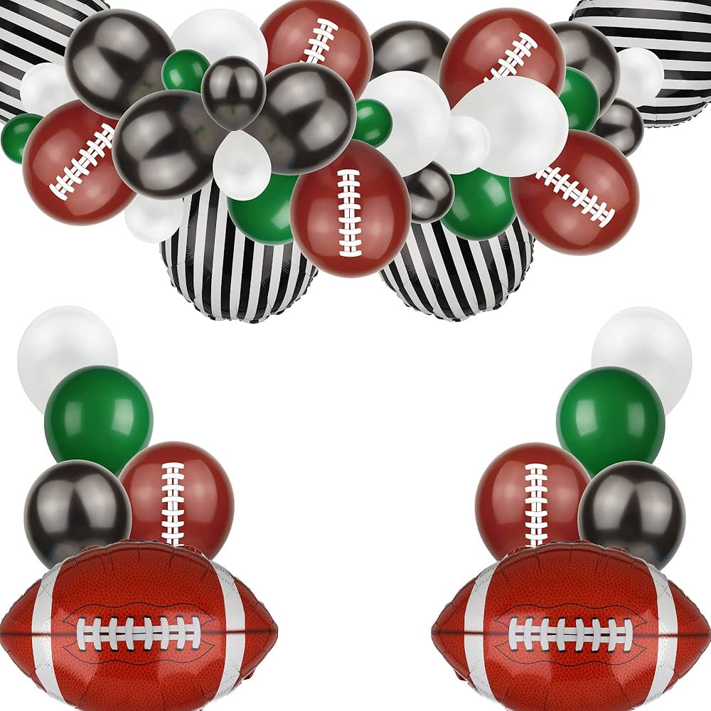 Football Balloons Mylar Latex Arch Garland Kit Balloon Bouquet Kids Boys Birthday Teenagers Sport... | Amazon (US)