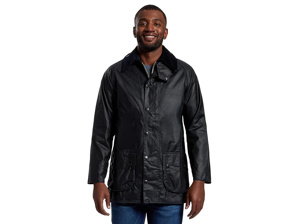 Barbour Beaufort Wax Jacket Men's Jacket Navy : XL (46), Cotton | Zappos