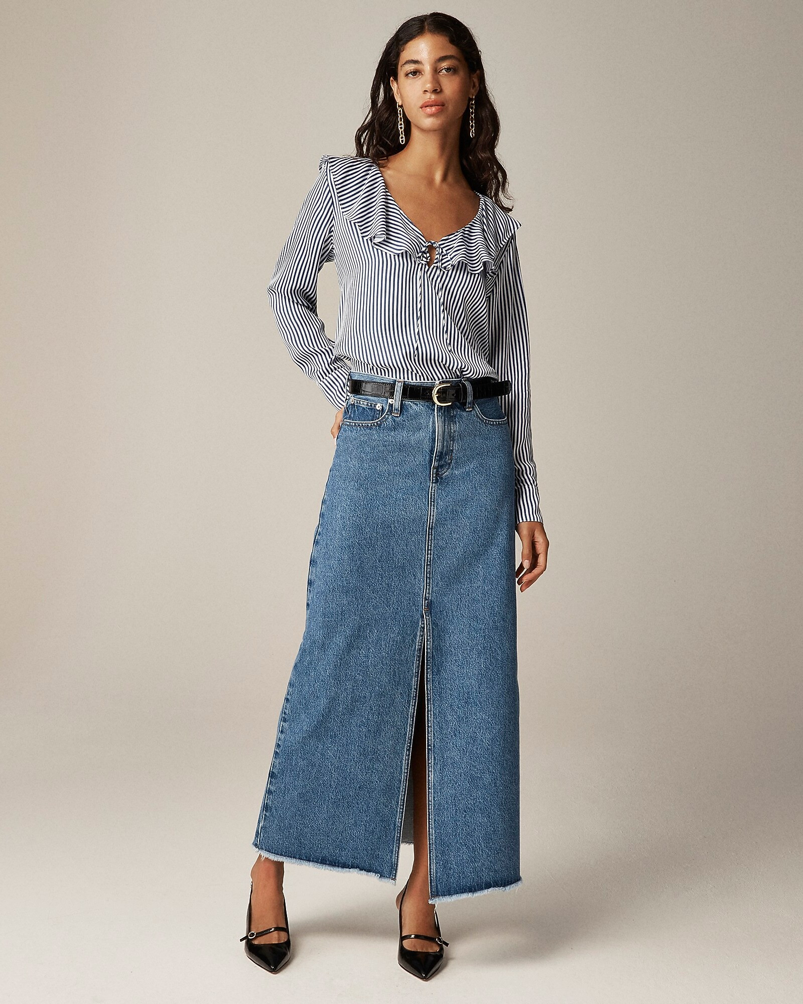 Classic denim maxi skirt | J. Crew US
