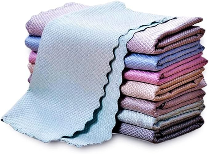 Govin 10Pcs Microfiber Cleaning Cloth, Ultra Absorbent, Lint Free, Dishcloth, Reusable, Car, Mirr... | Amazon (US)