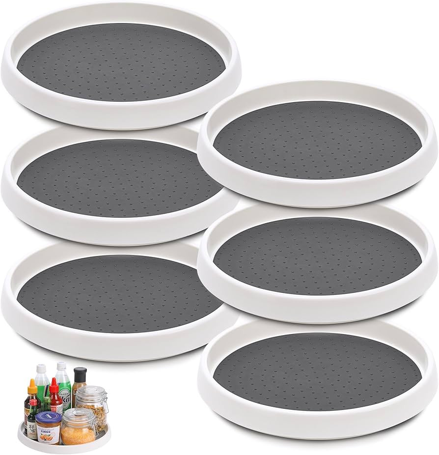 Set of 6, 10 Inch Non-Skid Lazy Susan Turntable, Lazy Susan Organizer for Cabinet, Pantry Organiz... | Amazon (US)