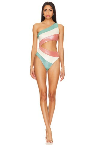 BEACH RIOT Joyce One Piece in Crystal Sea Sparkle from Revolve.com | Revolve Clothing (Global)