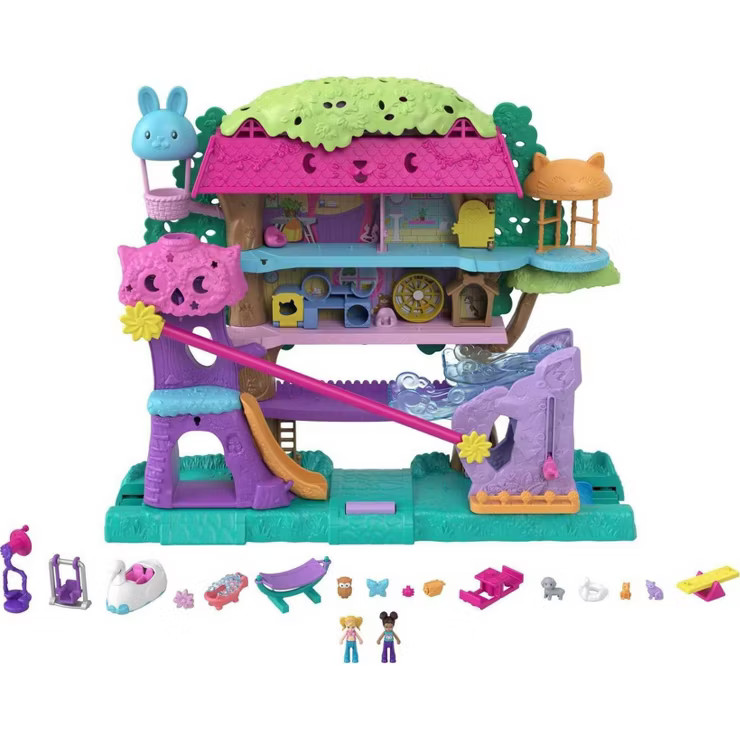 Polly Pocket Pollyville Pet Adventure Treehouse Playset | Target
