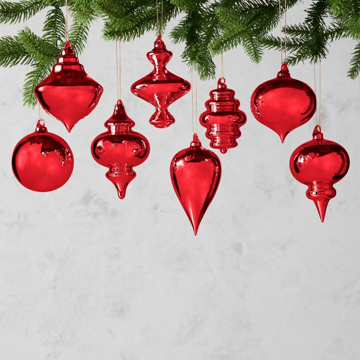 Williams Sonoma Classic Red Ornaments, Set of 8 | Williams-Sonoma
