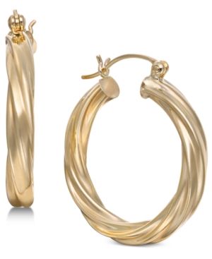 Small Twist Hoop Earrings in 14k Gold | Macys (US)