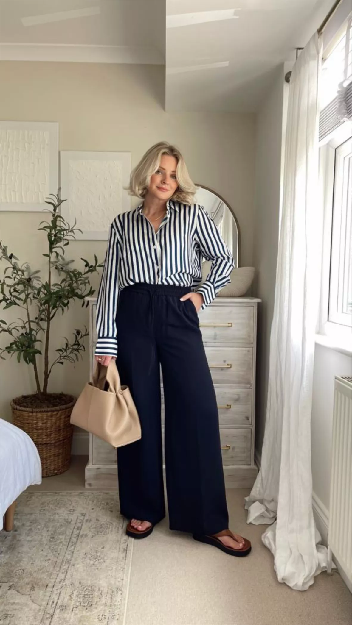wide leg pants and stripes - Lilly Style