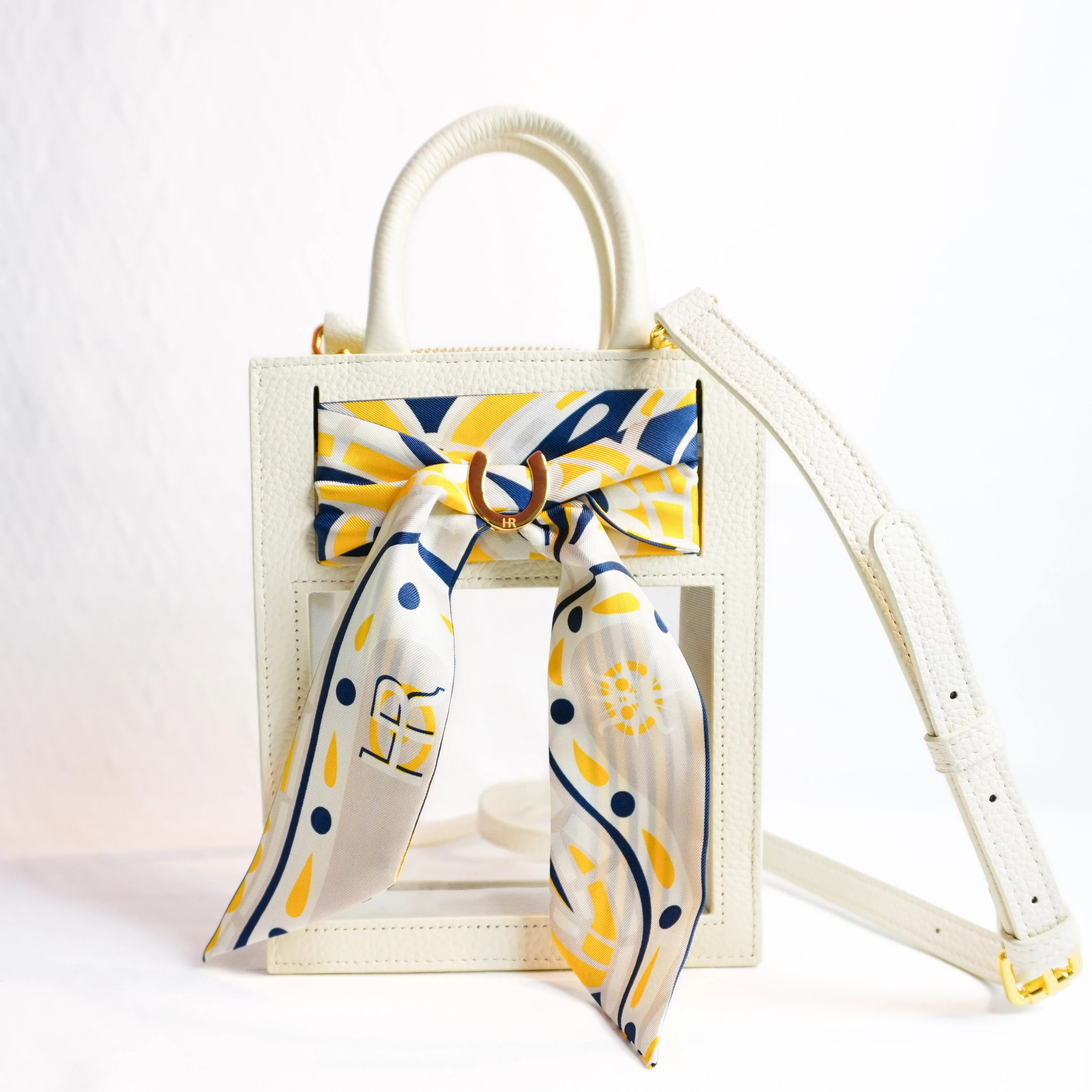 Stadium Approved Leather Top Handle Purse with Silk Twill Skinny Scarf Michigan | Hampton Road Designs, LLC