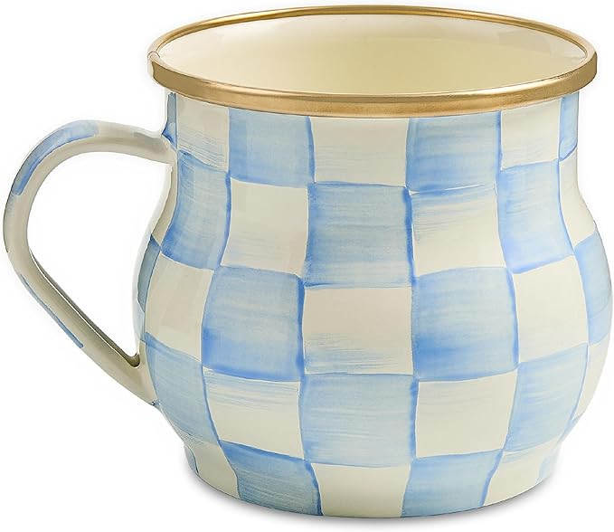 MACKENZIE-CHILDS Enamel Mug, Elegant Enamelware Tea or Coffee Mug, 16-Ounce Capacity, Light-Blue-... | Amazon (US)