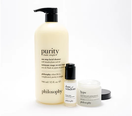 philosophy cleanse and hydrate skincare three-piece set | QVC