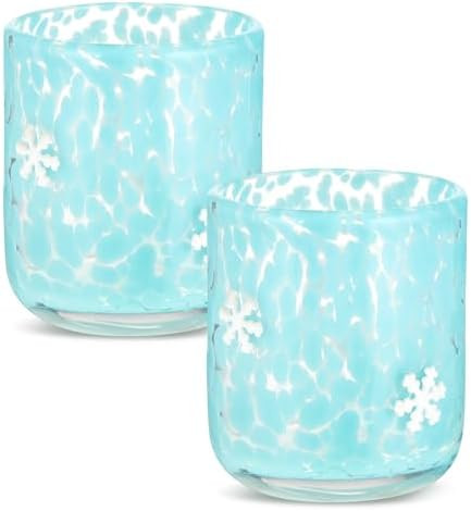 Snowflake Icon Juice Glasses, 14oz Winter Snowflake Stemless Wine Drinking Juice Glass Cup for Pa... | Amazon (US)