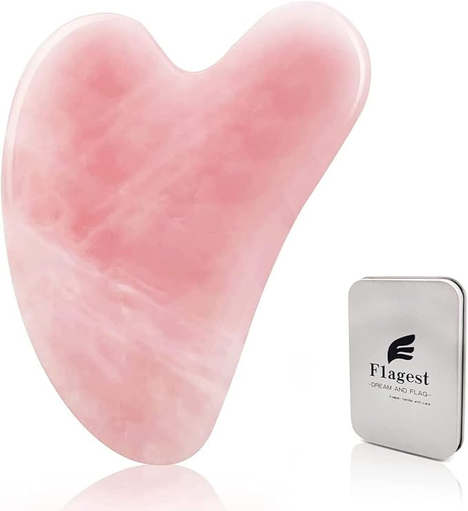 Gua Sha Rose Quartz Massage Tool, Facial Tool for Scraping and SPA Acupuncture Therapy, Heart Sha... | Amazon (CA)