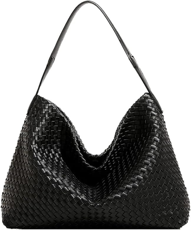 Women Boston Bag Woven Vegan Leather Handbags Female Satchel Messenger Bag Fashion Shoulder Cross... | Amazon (US)