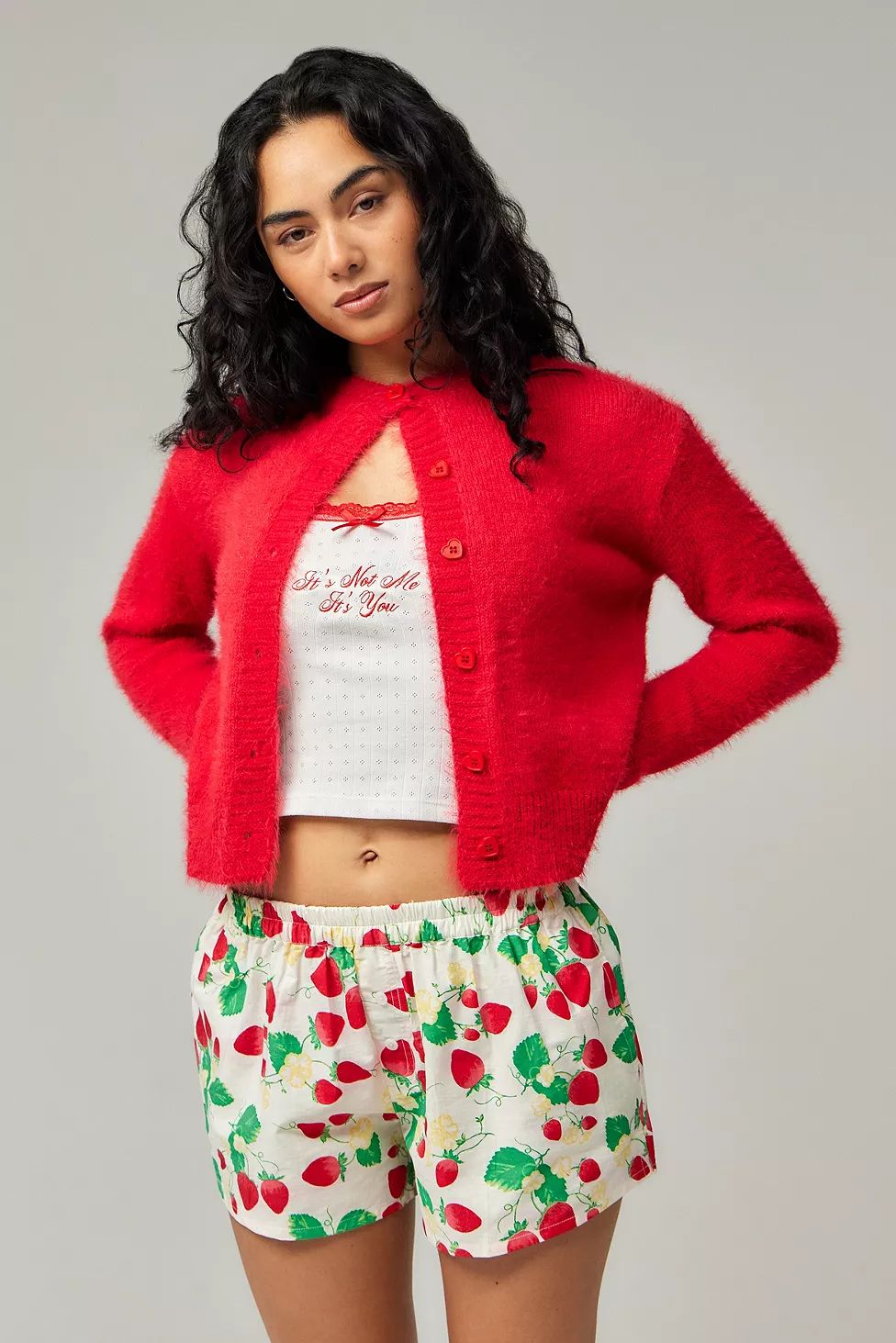 Motel Laboxe Strawberry Shorts | Urban Outfitters (US and RoW)