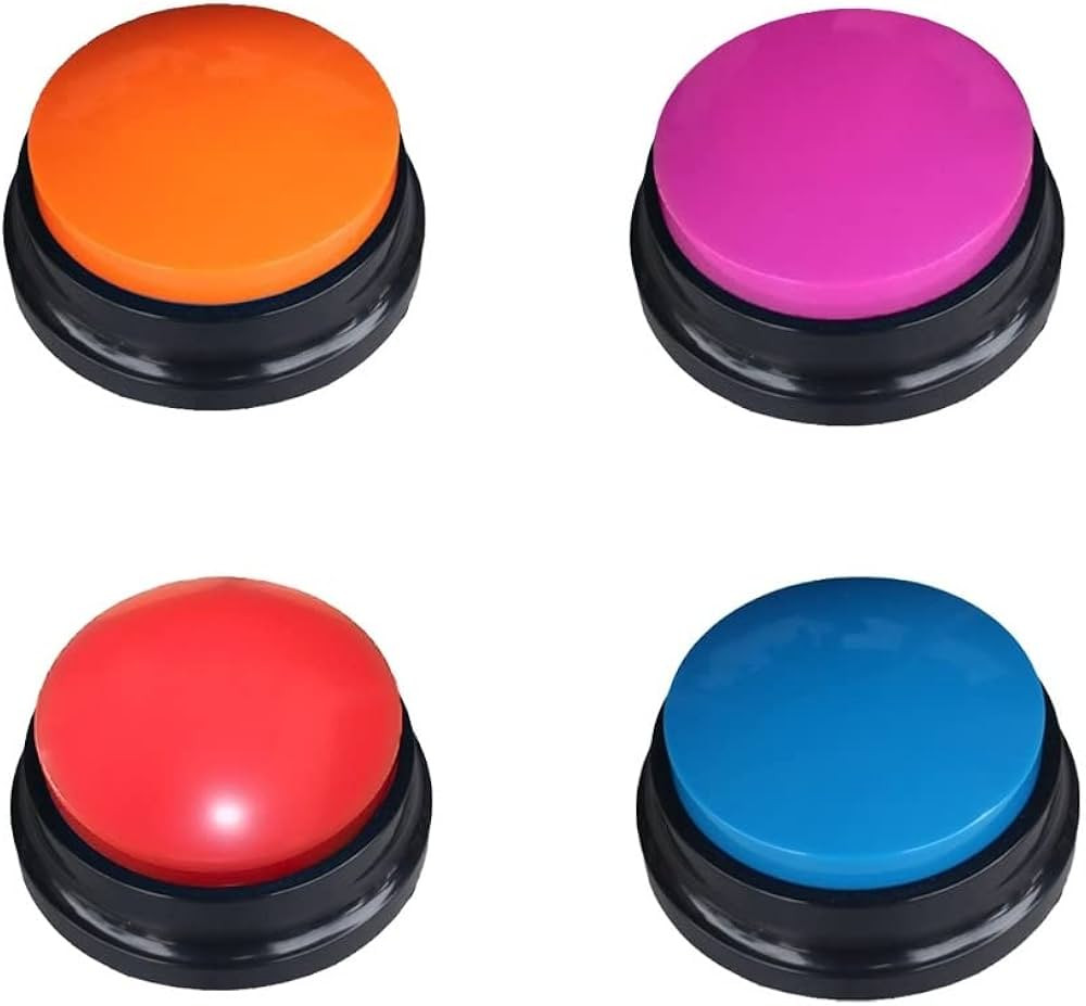 4 Color Voice Recording Button, Dog Buttons for Communication Pet Training Buzzer, 30 Second Reco... | Amazon (US)