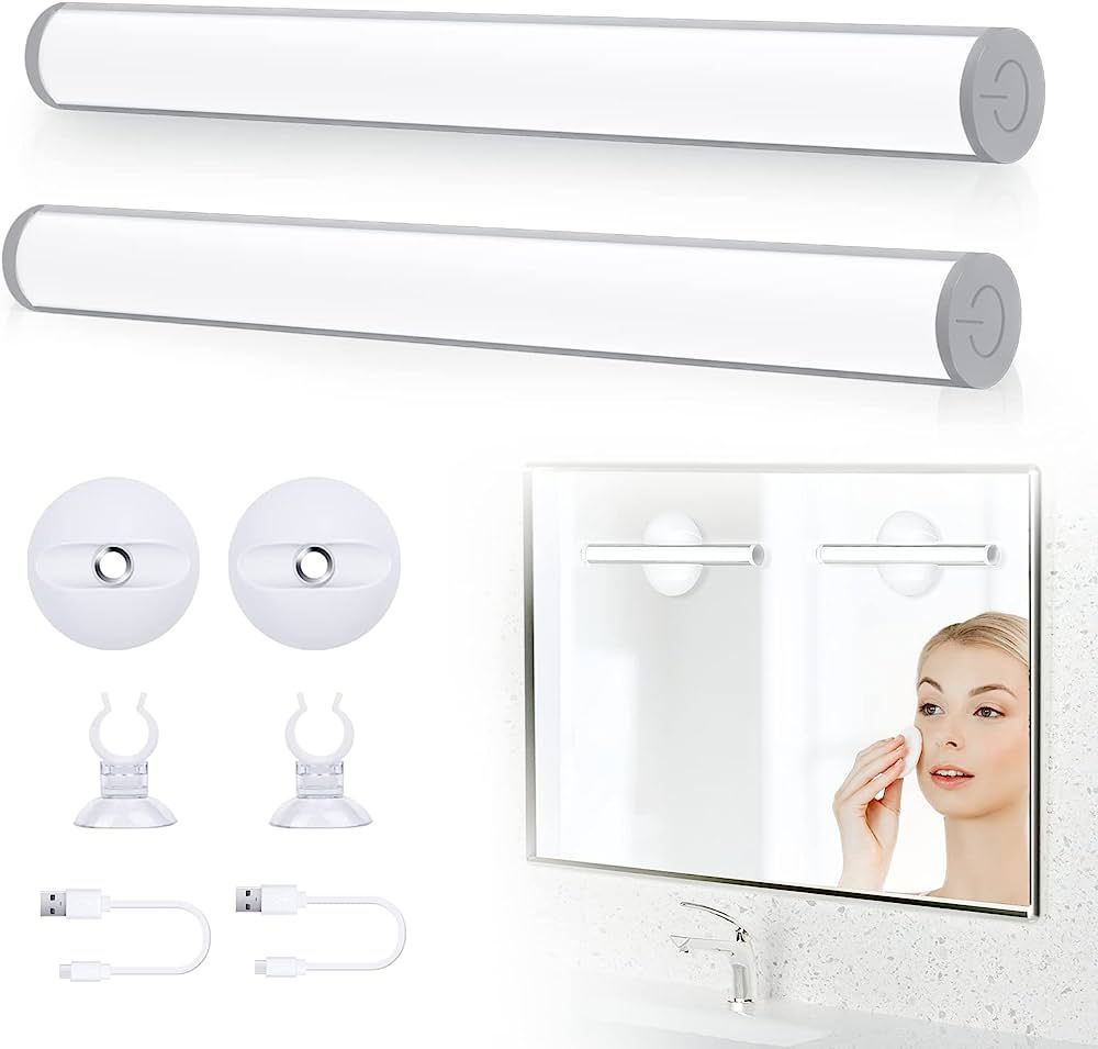 DSLeben Vanity Lights for Mirror 8.11" Rechargeable Touch Control LED Makeup Light with 3 Brightn... | Amazon (US)