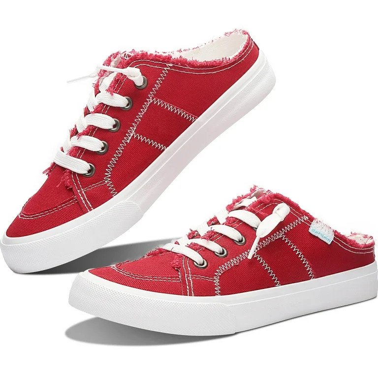 Obtaom Women Canvas Mules Memory Foam Clipper Fashion Sneakers Comfortable Slip-On Mule Backless ... | Walmart (US)