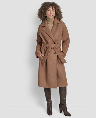 Women's Belted Notch Collar Coat | Macy's