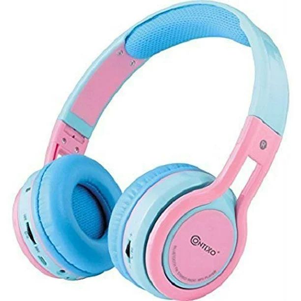 Contixo Kid Safe 85dB On Ear Foldable Wireless Bluetooth Headphone color Pink with Blue KB-2600 P... | Walmart (US)