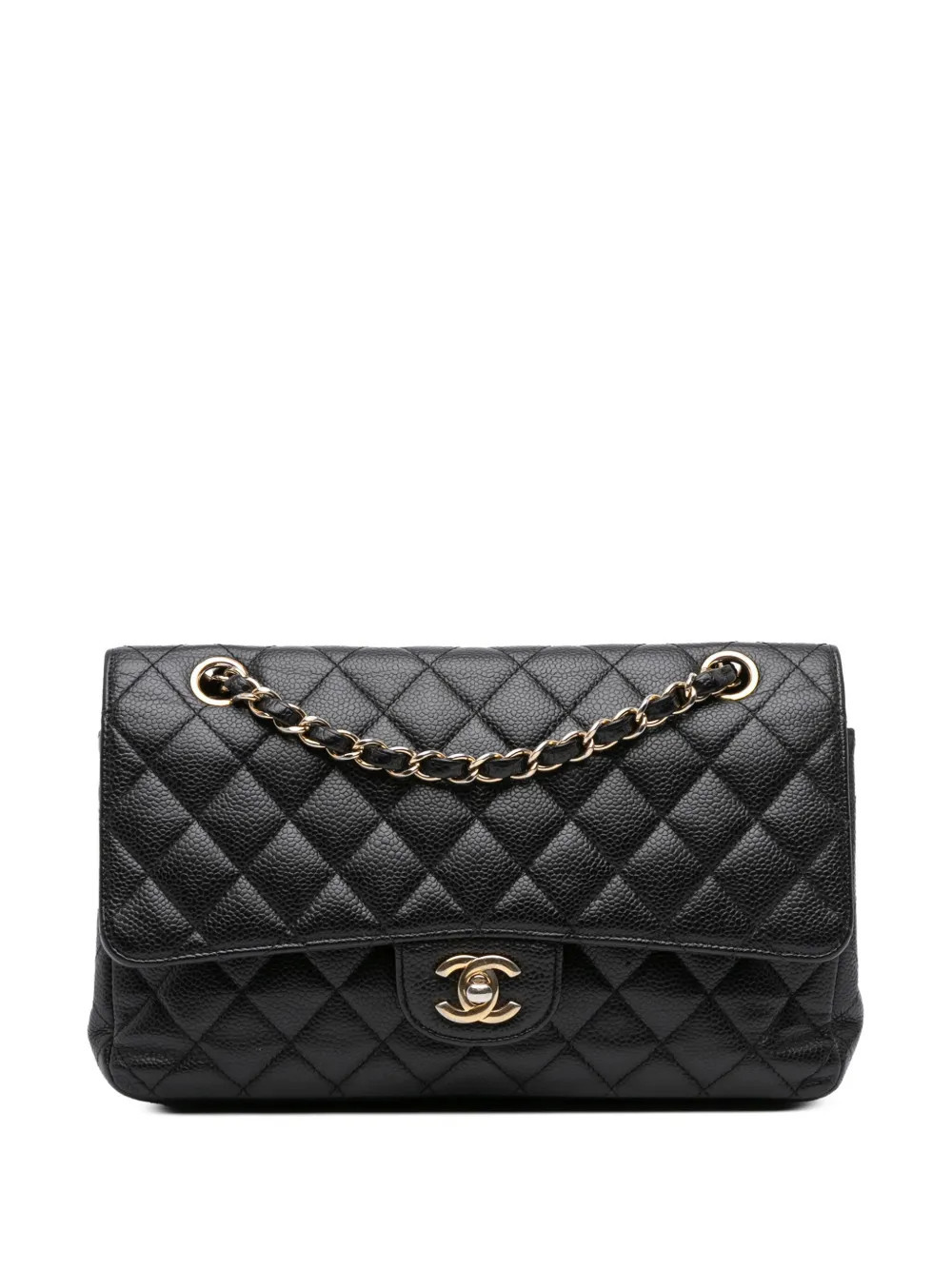 CHANEL Pre-Owned 2012 Medium Classic Caviar Double Flap shoulder bag - Black | Farfetch Global