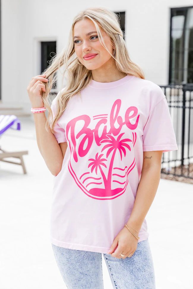 Babe Malibu Blossom Comfort Color Graphic Tee | Pink Lily
