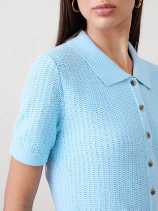 Textured Button-Down Sweater Polo | Banana Republic Factory