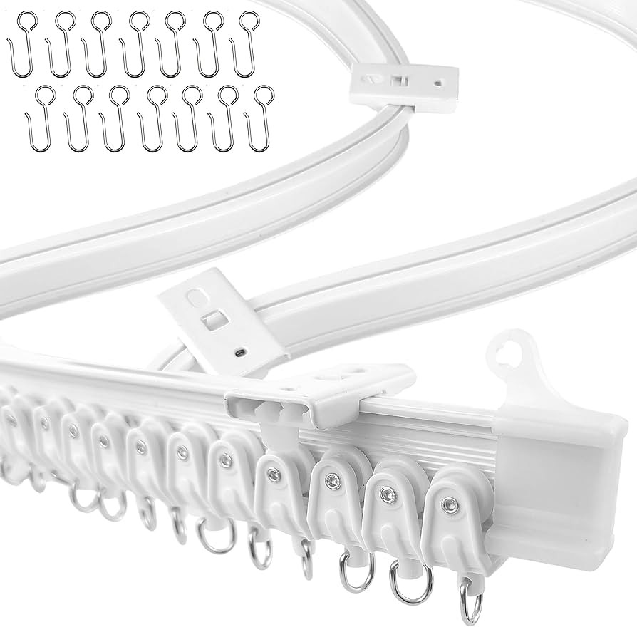 UrbanRed Flexible Bendable Ceiling Curtain Track, 16.4 ft (5 m), Mount for Rail with Curtain Trac... | Amazon (US)