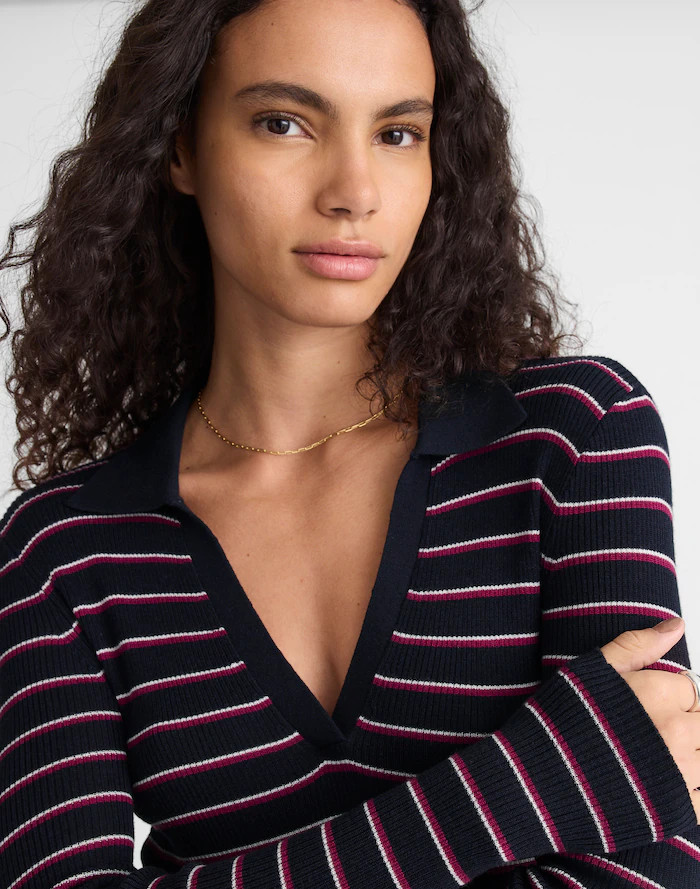 Johnny-Collar Sweater in Merino-Silk Blend | Madewell