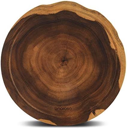 Linoroso Round Cutting Board, Exquisite Non-Splicing Acacia Wood Cheese Board, Reversible Round (... | Amazon (US)
