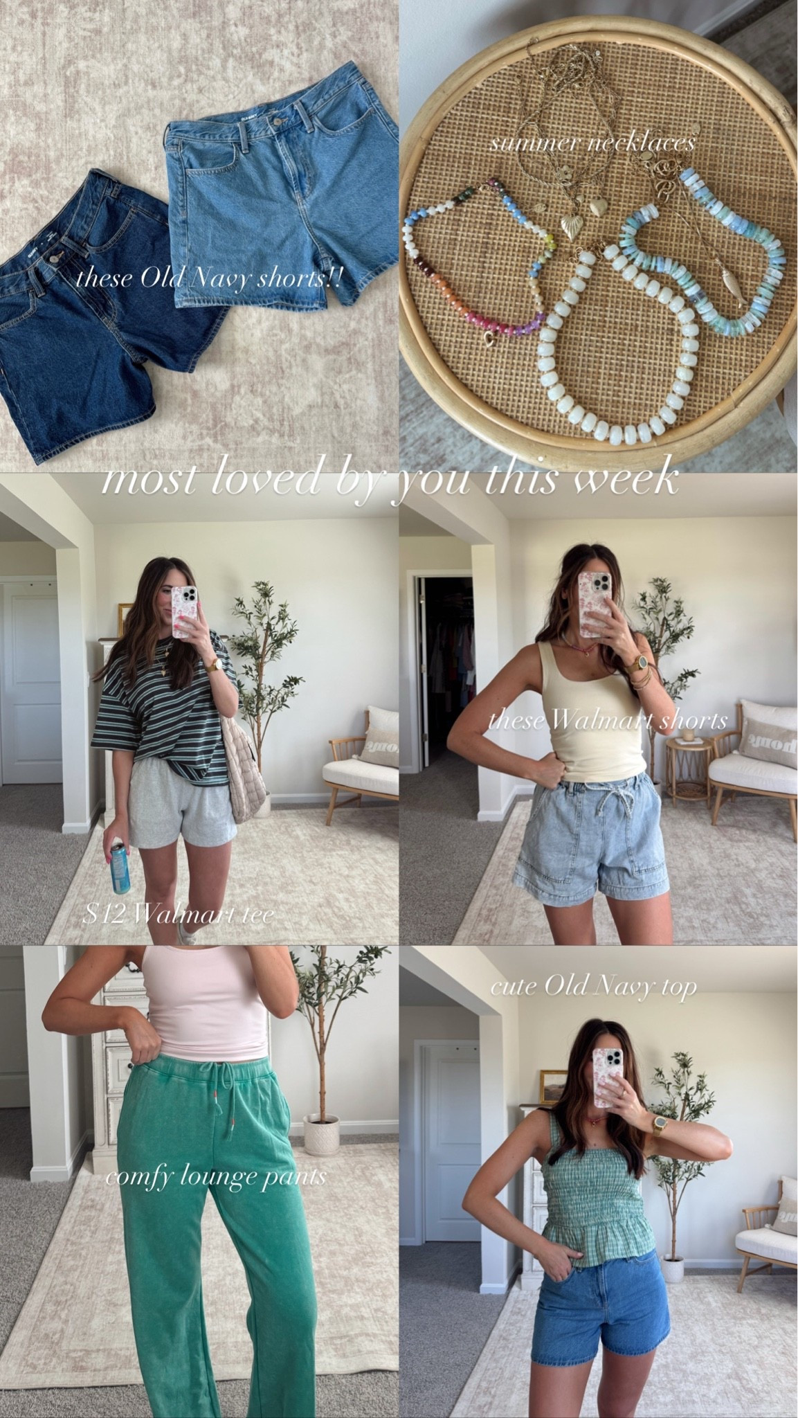weekly favs ✨

old navy denim shorts — size 4
(recommend sizing down one from your TTS)

walmart tee — size L (for a more comfy / oversized fit)

everything else TTS 🤍

#LTKSeasonal #LTKTall #LTKSaleAlert
