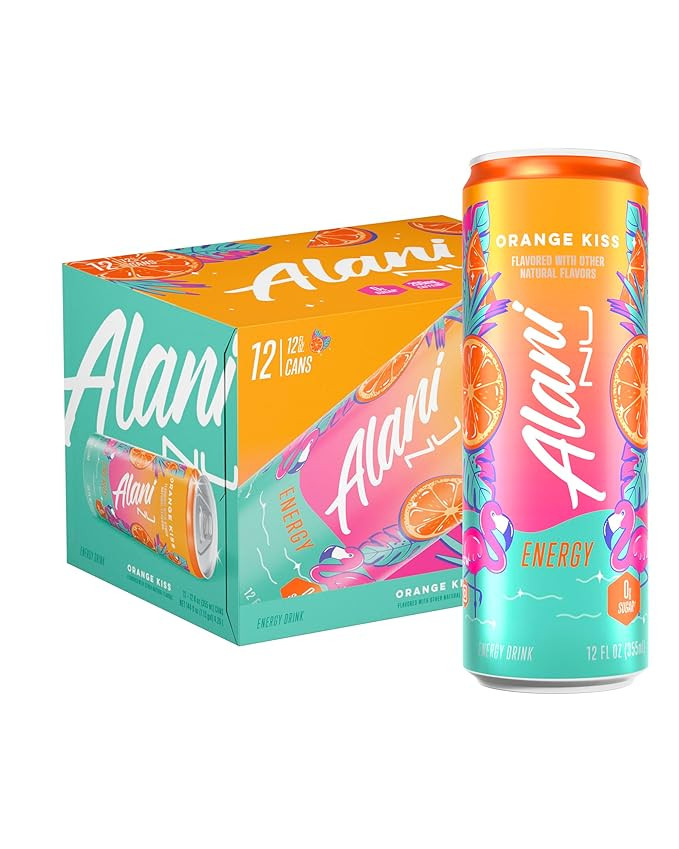 Alani Nu ORANGE KISSSugar Free Low Calorie Energy Drinks | 200mg Caffeine | Biotin B Vitamins | Z... | Amazon (US)