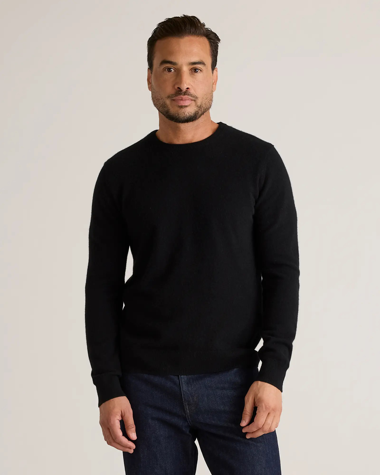 Mongolian Cashmere Crewneck Sweater in Black | Quince