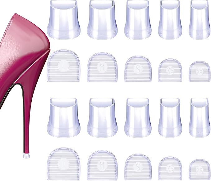 High Heel Protectors Heel Caps, 10 Pairs Clear Heel Covers for High Heel Shoes Anti Slip Noise Re... | Amazon (US)