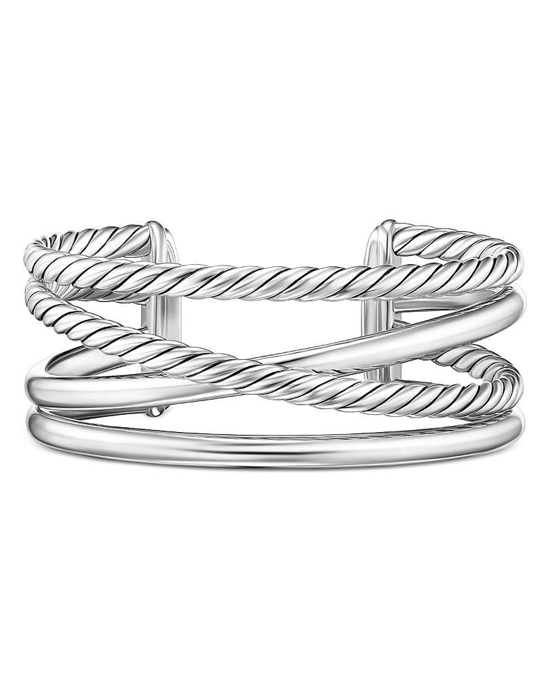 David Yurman Bold Crossover Multi Row Cuff Bracelet in Sterling Silver, 24.4mm | Bloomingdale's (US)