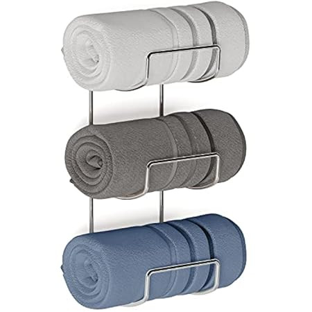 Sorbus Towel Rack Holder Set - Wall Mounted Storage Organizer for Towels, Washcloths, Hand Towels, L | Amazon (US)