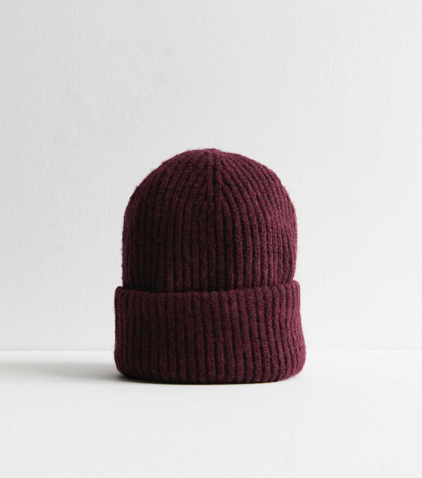 Burgundy Rib Chunky Knit Beanie Hat | New Look | New Look (UK)