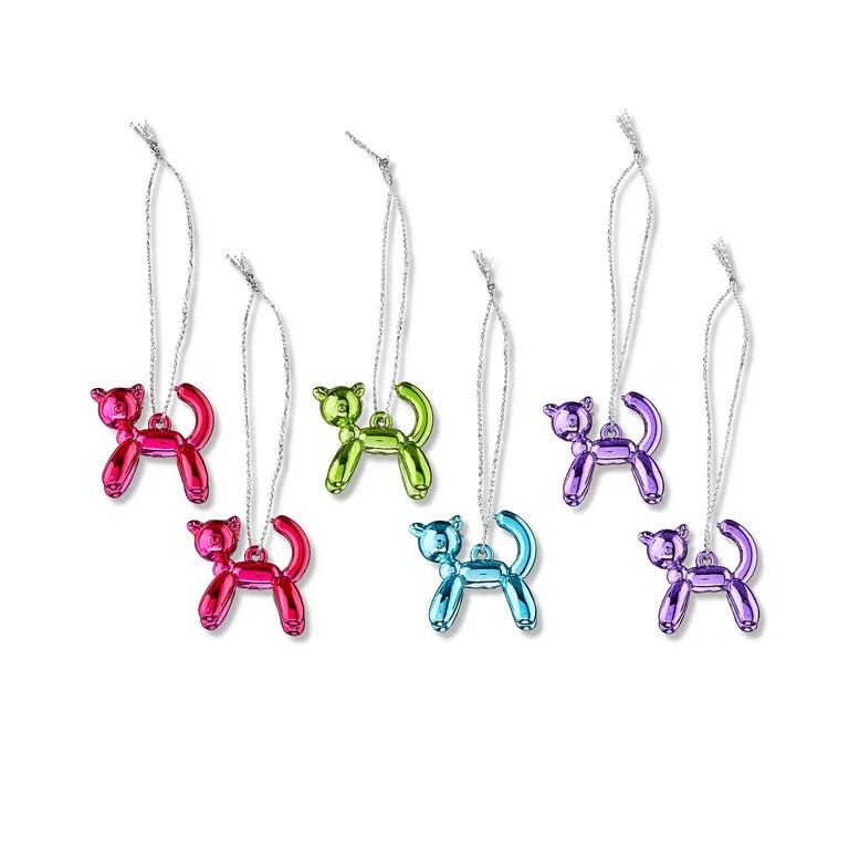 Multi-Color Balloon Cat Mini Ornaments, 6 Count, by Holiday Time | Walmart (US)
