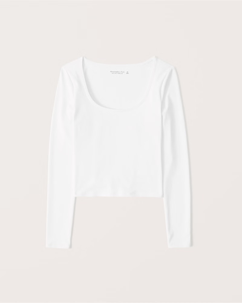 Women's Long-Sleeve Seamless Scoopneck Tee | Women's Tops | Abercrombie.com | Abercrombie & Fitch (US)