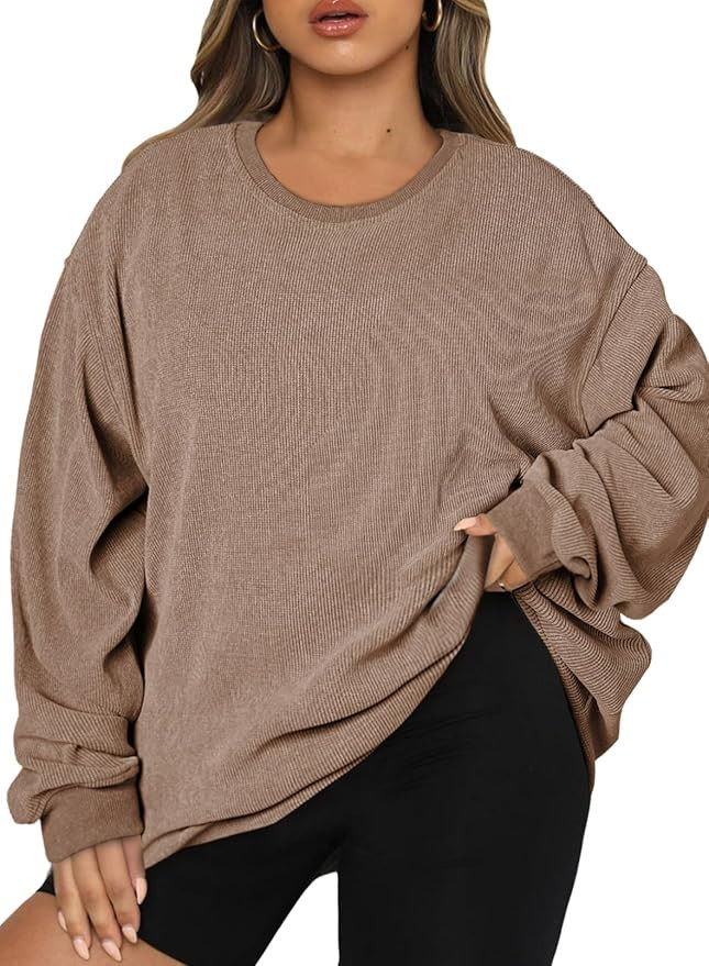 Eytino Women Plus Size Sweatshirts Long Sleeve Crew Neck Casual Oversized Soft Pullover Tops Shir... | Amazon (US)
