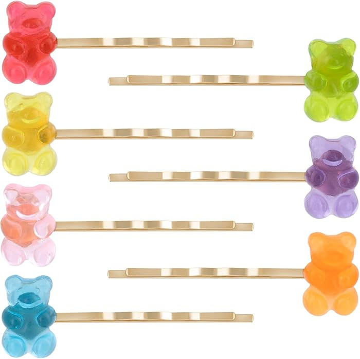 PAGOW 7 Styles Candy Hair Clips Cartoon Gummy Bear Barrettes Colorful Resin Animal Hairpins Handm... | Amazon (US)