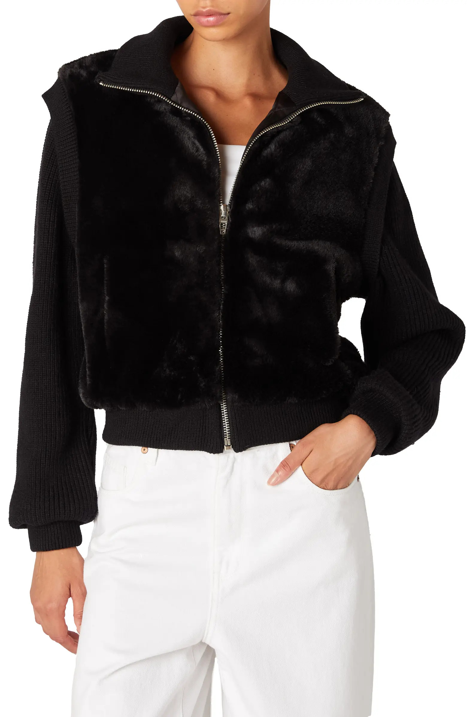 BLANKNYC Mixed Media Faux Fur Bomber Jacket | Nordstrom | Nordstrom