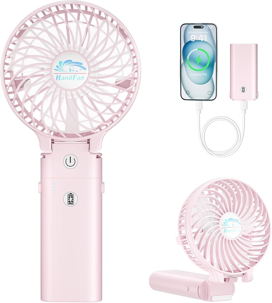 HandFan 2024 New 5200mAh Mini Handheld Fan, 5-20 Working Hours Personal Fans, 3 Speeds Strong Air... | Amazon (US)