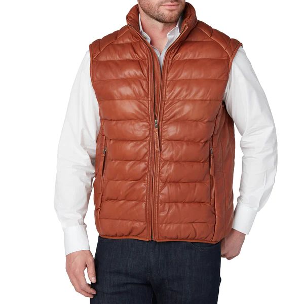 Men's Leather Puffer Vest | Lucchese Bootmaker