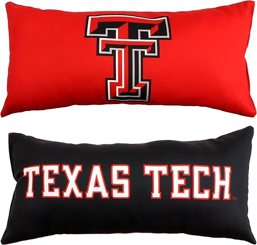 College Covers Solid Color Bolster Travel Pillow, 1 Count (Pack of 1), Texas Tech Red Raiders | Amazon (US)